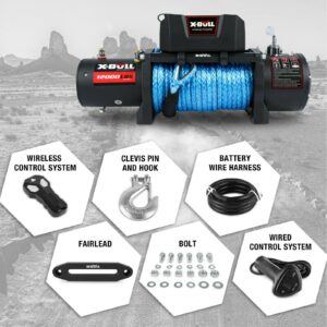 X-BULL Electric Winch 12000LBS Synthetic Rope 12V 26M Wireless Remote 4WD 4x4