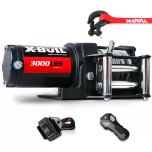 X-BULL Electric Winch 3000lbs/1360kg Wireless 12V Steel Cable ATV 4WD BOAT 4X4